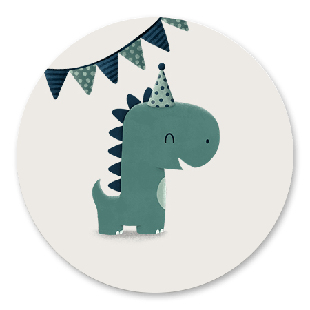 Dinosaurus met hoedje jongen